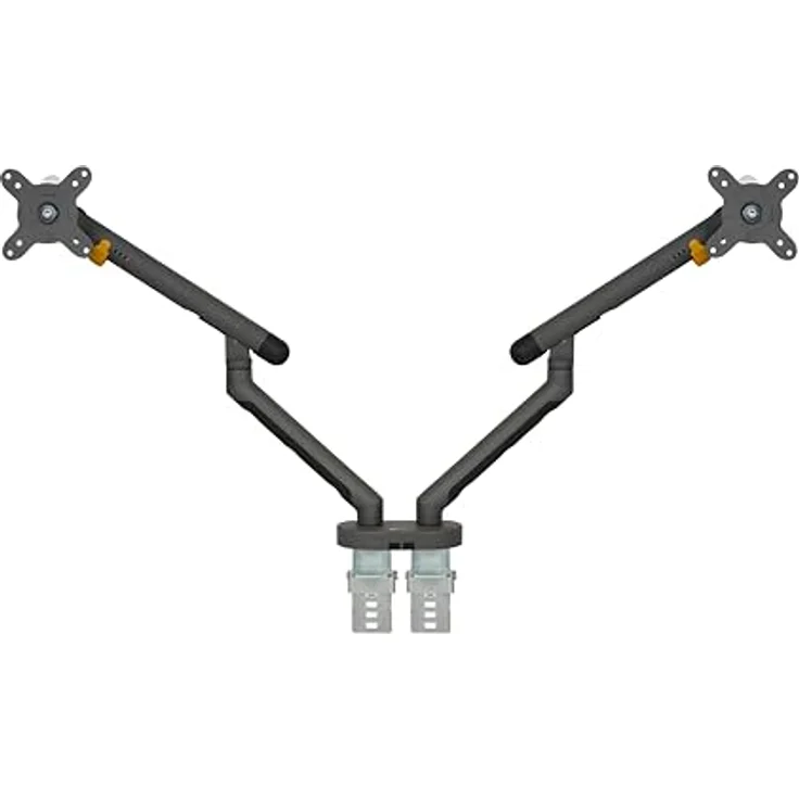 BakkerElkhuizen Bildschirm Halterung BE Flexible Dual - 2 Monitor Halterung Tisch - für 10 bis 27 Zoll Monitor - Höhenverstellbar - Dunkel Grau, ergonomische Monitorarm mit Gewichtsausgleich und Kabelmanagement – Bild 1