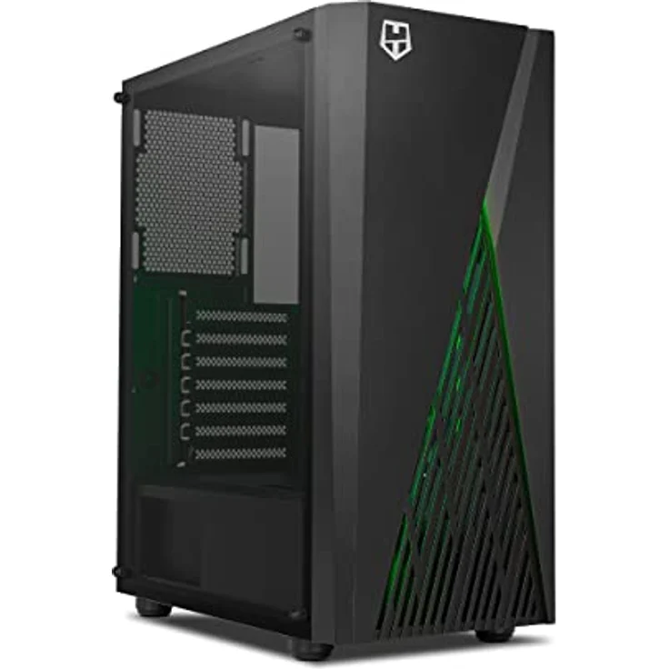 NOX HUMMER FROST -NXHUMMERFROST- Micro Tower micro ATX;ATX, bis zu 6 Lüfter 160mm, Gaming Design, ARGB Regenbogen LED Streifen, gehärtetes Glasfenster, großformatige Grafik, USB 3.0, Schwarz – Bild 1