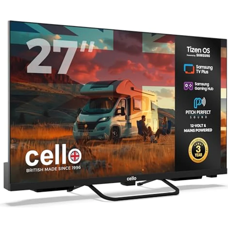 Cello CTRAV-27TZ, 27" Smart 12V Traveller-TV mit Tizen OS, Triple-Tuner, Satellitenempfang, Pitch Perfect Lautsprecher, Bluetooth, ideal für Wohnmobile und Boote – Bild 2