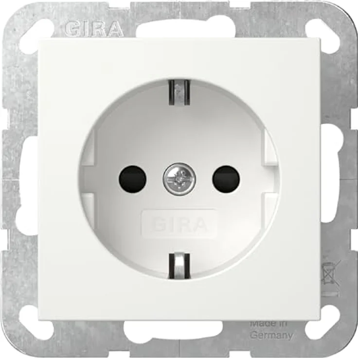 Gira 445303 SCHUKO-Steckdose mit Shutter Berührungsschutz System 55 Reinweiß glänzend – Bild 2
