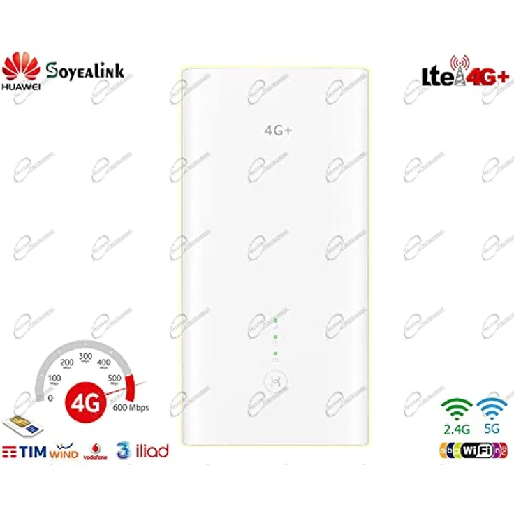 SoyeaLink B628-350 4G LTE 600 Mbps DL/ 150 Mbps UL AC Router, Dual Band WiFi, 64 Devices, TS9, Schwarz – Bild 2