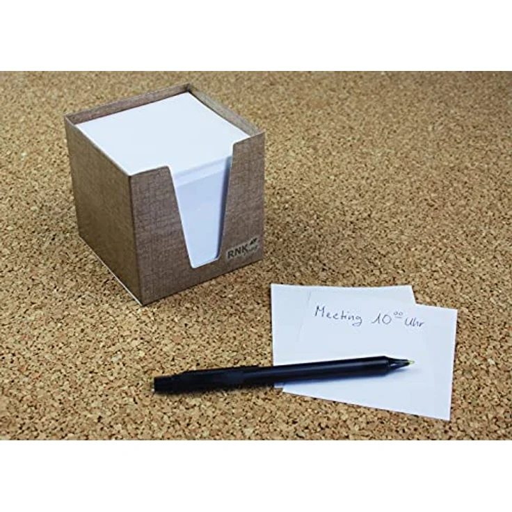 RNK Notizblock Zettelklotz 9x9cm, 900 weiße Notizzettel in stabiler Kartonbox – Bild 3