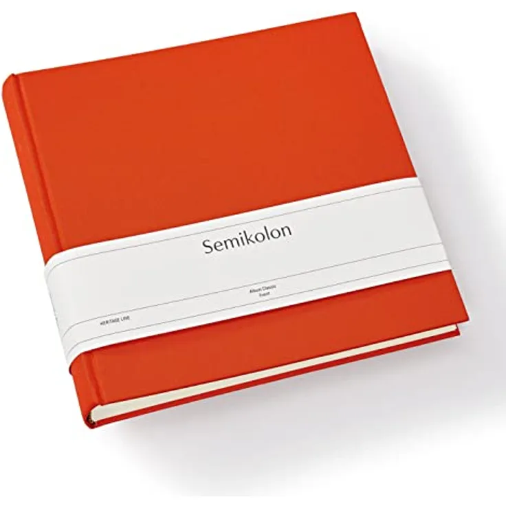 Semikolon 368386 Foto-Album Classic Event – 24 x 23 cm – 60 Seiten cremefarben, für ca. 60 Fotos – orange orange