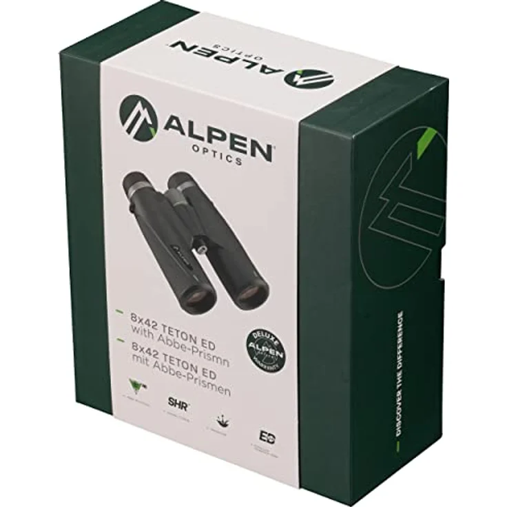 Alpen Optics Alpen Teton 8x42 mm, hochwertiges Fernglas mit ED-Glas-Technologie und robustem, grünem Gehäuse – Bild 6