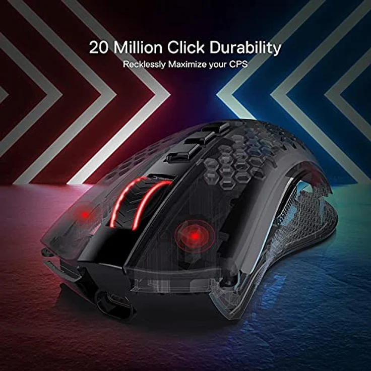 REDRAGON Storm Pro, Wireless RGB-Gaming-Maus mit PixArt PAW3335, 16.000 DPI, ergonomisches Design, lange Akkulaufzeit – Bild 4