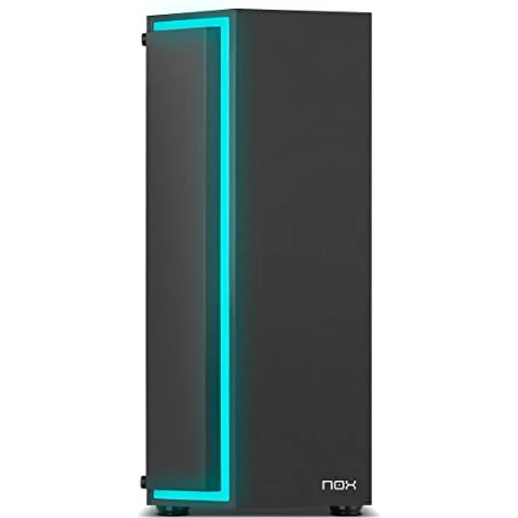 NOX XTREME PRODUCTS Infinity Gamma - Mid-Tower ATX/M-ATX/ITX ARGB Dynamic Rainbow, Seitenteil aus gehärtetem Glas, 120-mm-ARGB-Lüfter vorinstalliert, USB 3.0, schwarz – Bild 3