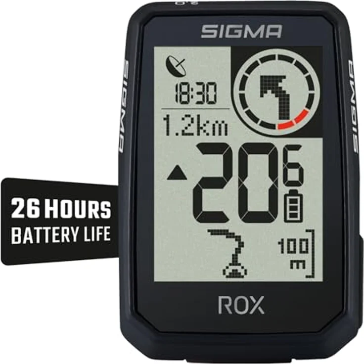SIGMA ROX 2.0 Endurance Black | GPS Fahrradcomputer mit 26h Akkulaufzeit, kabellos, E-Bike kompatibel, inklusive OVERCLAMP Butler – Bild 1