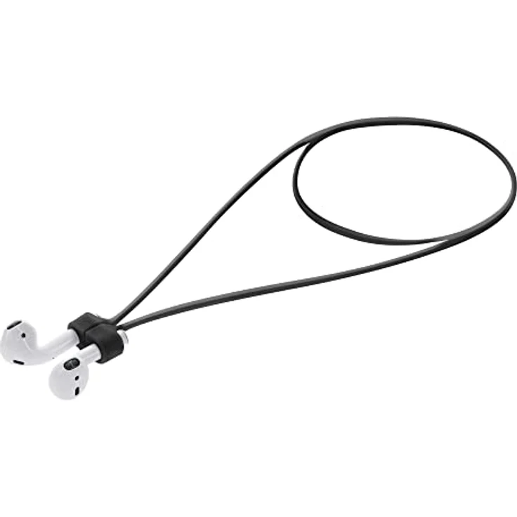 kwmobile Halteband magnetisch kompatibel mit Apple Airpods 1/2 / 3 / Pro 1 / Pro 2 - 80 cm Kopfhörer Halter Band Strap in Schwarz – Bild 1