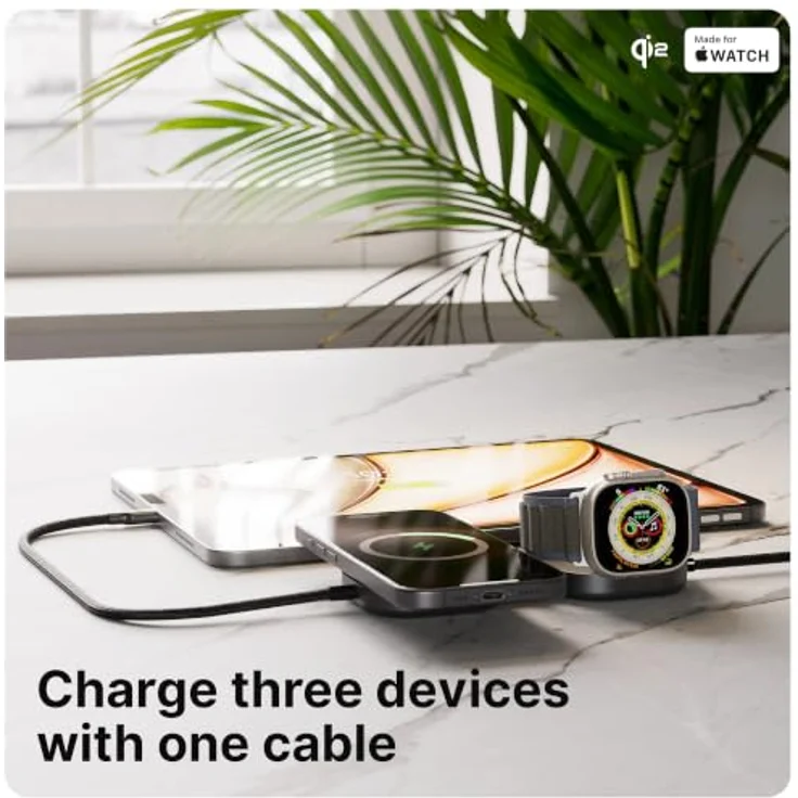 ZENS Induktions-Ladegerät ZECC07B, Qi2-zertifiziertes 15 W kabelloses Laden, Apple MagSafe und USB-C®, schwarz – Bild 4