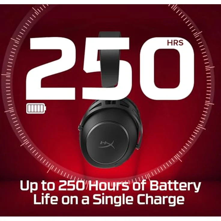 HyperX Cloud Alpha 2, Wireless Gaming Headset mit 250 Stunden Akkulaufzeit und 53-mm-Doppelkammer-Treibern, Schwarz – Bild 2