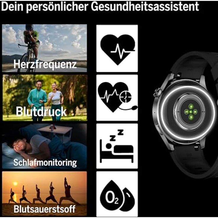 Beafon Watch 301 Bluetooth Smartwatch IP67 Display Vibration – Bild 5