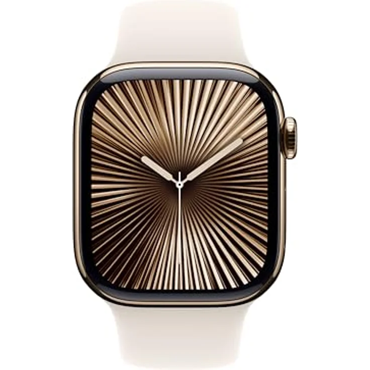 Apple Watch Series 10, 42 mm, GPS + Cellular, Titangehäuse Gold, Sportarmband Polarstern, M/L – Bild 2