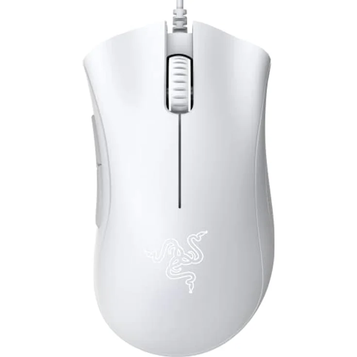 Razer Für Spiele DeathAdder Essential Ergonomische optische Maus, Weiß, mit Kabel (Kabelgebunden), Maus, Weiss – Bild 1