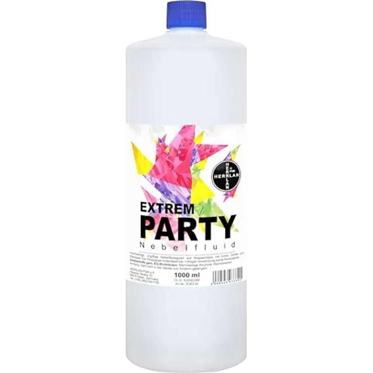 EXTREM PARTY Nebelfluid 1000 ml wasserbasierte Nebelflüssigkeit mit extrem hoher Dichte und Standzeit - HERRLAN-Qualität - Made in Germany