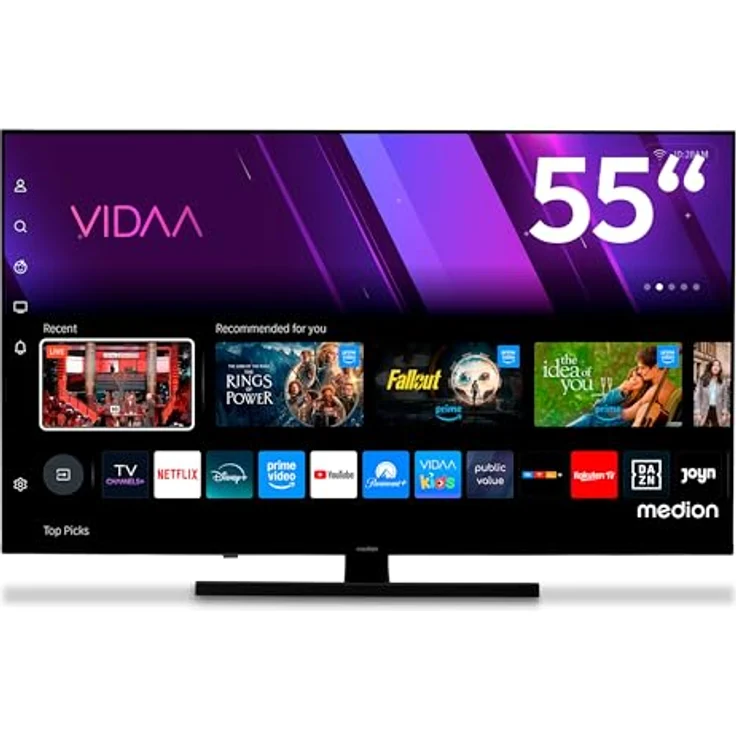 MEDION MD 855600, 138,8 cm (55 Zoll) QLED Fernseher, 4K Smart-TV mit Dolby Vision HDR, Dolby Atmos, VIDAA, schwarz – Bild 2