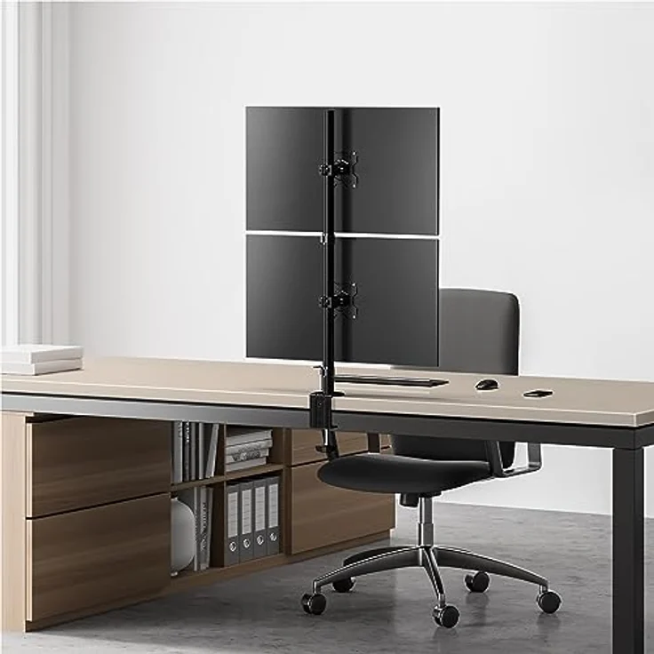 ONKRON Monitor Halterung 2 Monitore/Monitor Arm 2 Monitore 13-34 Zoll schwenkbar & neigbar 8kg (x2) min VESA 75x75 max VESA 100x100 Tischhalterung Schwarz D208E – Bild 4