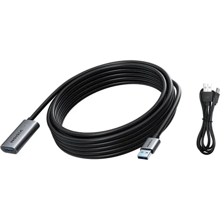 Vision USB Verlängerungskabel, USB Type A (W) zu USB Type A (M), 5 m, USB 3.0, Schwarz