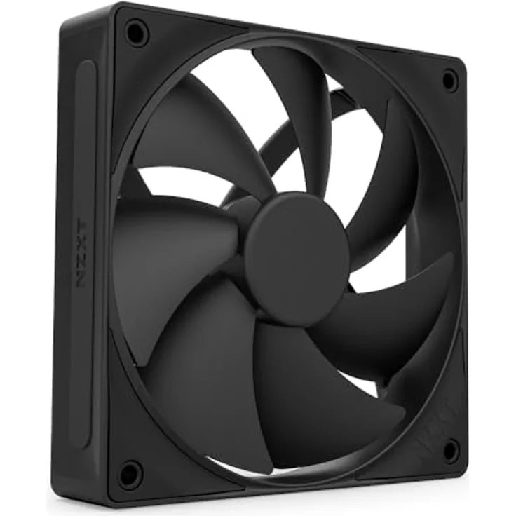 NZXT F120P | 120 mm Gehäusekühler mit statischem Druck | Ideal für Radiatoren und Kühlkörper | Hoher statischer Druck | Hinten abgeschrägter Einlass | Hydrodynamische Gleitlager | PWM | Schwarz