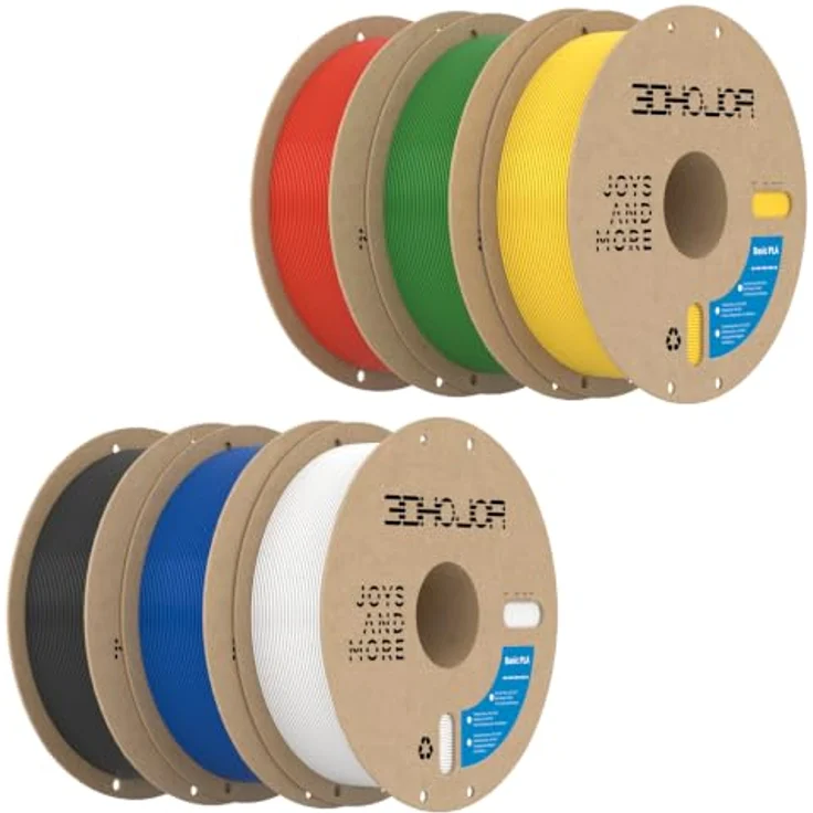 3DHoJor 3D Drucker Filament PLA, 1.75mm, 6KG Bundle Set mit kühlen und warmen Farbtönen, hochkompatibel – Bild 1