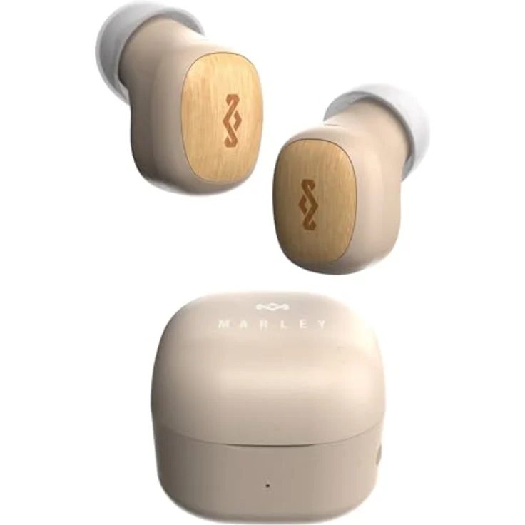 House of Marley Jamaica Mini TWS, Drahtlose In-Ear-Kopfhörer aus nachhaltigen Materialien, Cream, mit 30 Stunden Akkulaufzeit und Touch-Bedienung – Bild 1