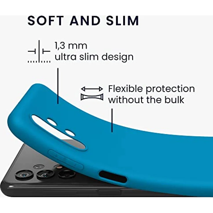 kwmobile Handyhülle für Samsung Galaxy A13 4G - TPU Case in Karibikblau mit kabellosem Laden und griffigem Design – Bild 2