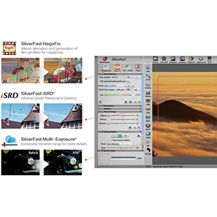 Plustek OpticFilm 8300i SE, Digitaler Film- und Diascanner mit 7200 dpi Auflösung und SilverFast SE Plus 9, für 35mm Negativ und Dia – Bild 4