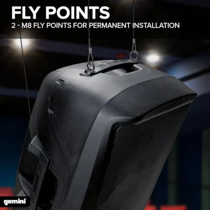 Native Gemini AS-2112BT, Bluetooth Lautsprecher mit 12-Zoll-Tieftöner, Netzbetrieb, robustes Gehäuse, Schwarz – Bild 6