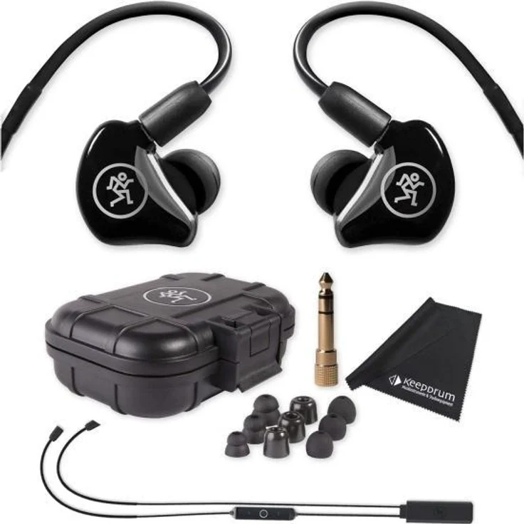 Mackie MP-220 In-Ear Kopfhörer mit Bluetooth-Adapter und 10 Stunden Akkulaufzeit, schwarz