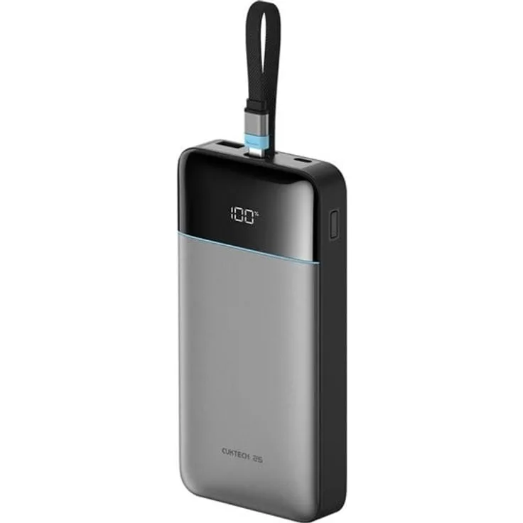 CUKTECH LPB252N, 120W Powerbank mit 25000mAh und integriertem USB-C-Kabel, grau