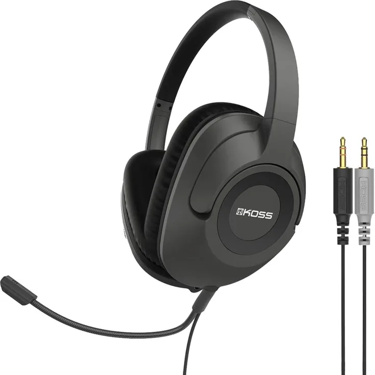 Koss SB42 Kopfband On-Ear-Kopfhörer, 3,5 mm (18 ), Mikrofon, Schwarz Grau (Koss SB42)