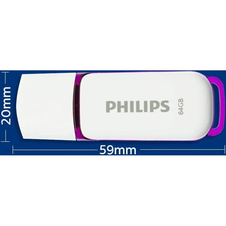 Philips FM64FD70B-10 64 GB Snow Edition USB 2.0 Flash Drive weiß-purple – Bild 6