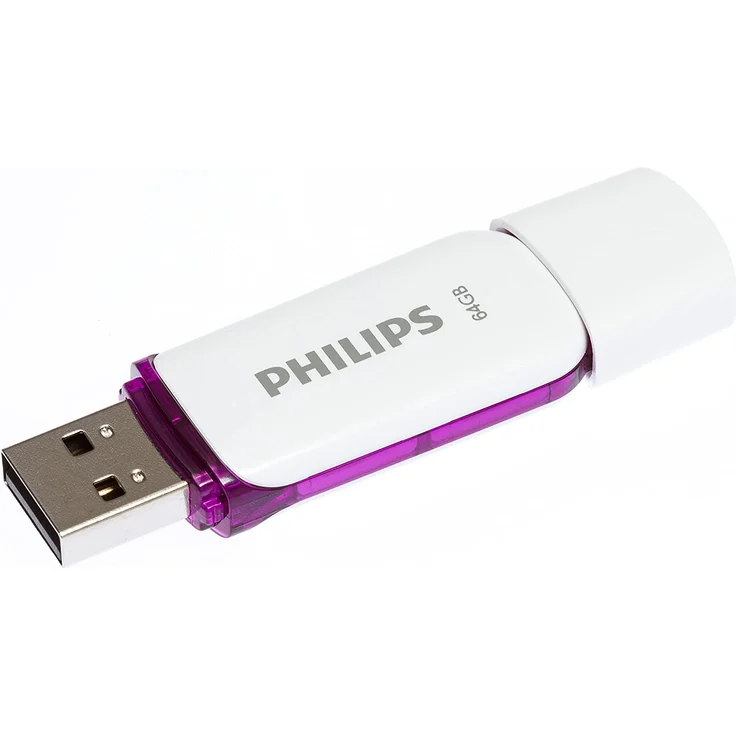 Philips FM64FD70B-10 64 GB Snow Edition USB 2.0 Flash Drive weiß-purple – Bild 2