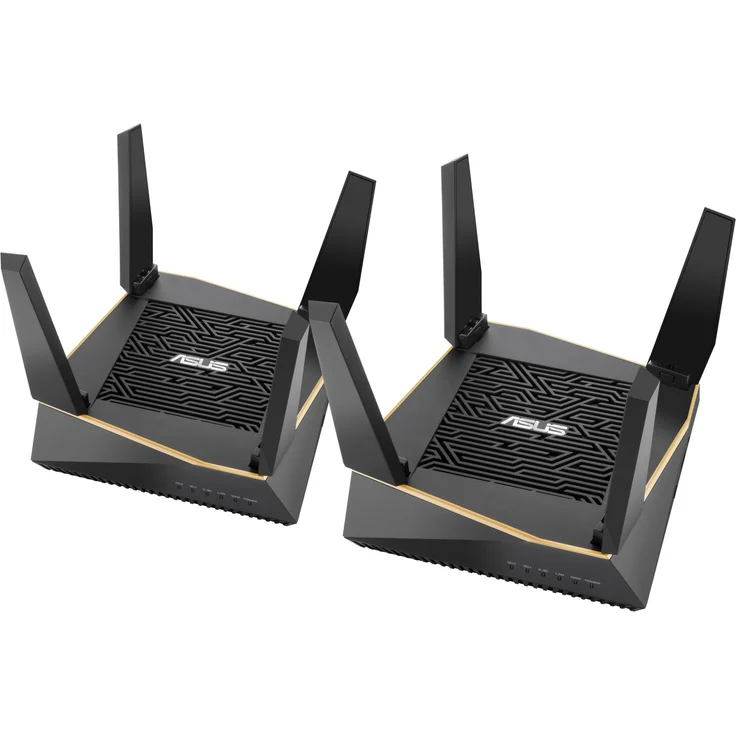 Asus Ai Mesh WLAN System (RT-AX92U, 2in1 Set, WiFi 6 für Mesh-Backbone, WiFi 1-5 für Client-Verbindung, 4x Gigabit LAN, App Steuerung, unterbrechungsfreies Roaming, AiProtection) – Bild 1