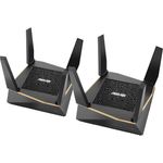 Asus Ai Mesh WLAN System (RT-AX92U, 2in1 Set, WiFi 6 für Mesh-Backbone, WiFi 1-5 für Client-Verbindung, 4x Gigabit LAN, App Steuerung, unterbrechungsfreies Roaming, AiProtection)
