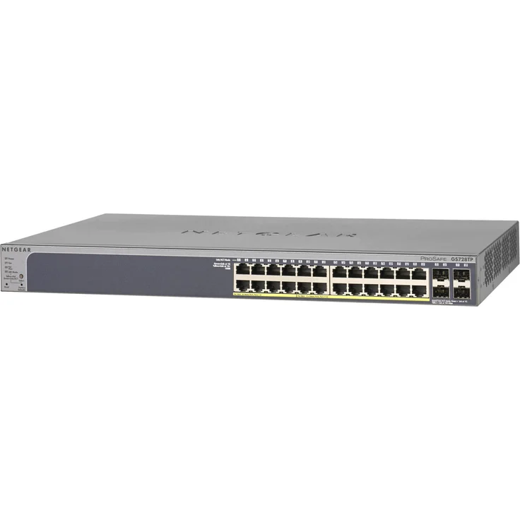 Netgear GS728TP 28-Port Gigabit Ethernet LAN PoE Switch Smart Managed Pro (mit 24x PoE+ 190W, 4x 1G-SFP, Desktop- oder Rack-Montage mit ProSAFE Lifetime-) – Bild 3
