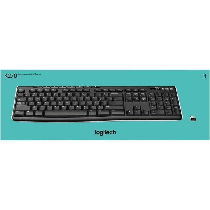 Logitech K270 Kabellose Tastatur, 2.4 GHz Verbindung via Unifying USB-Empfänger, 8 Multimedia- und Schortcut-Tasten, Spritzwassergeschützt, 2-Jahre Batterielaufzeit, Spanisches QWERTY-Layout - schwarz – Bild 5