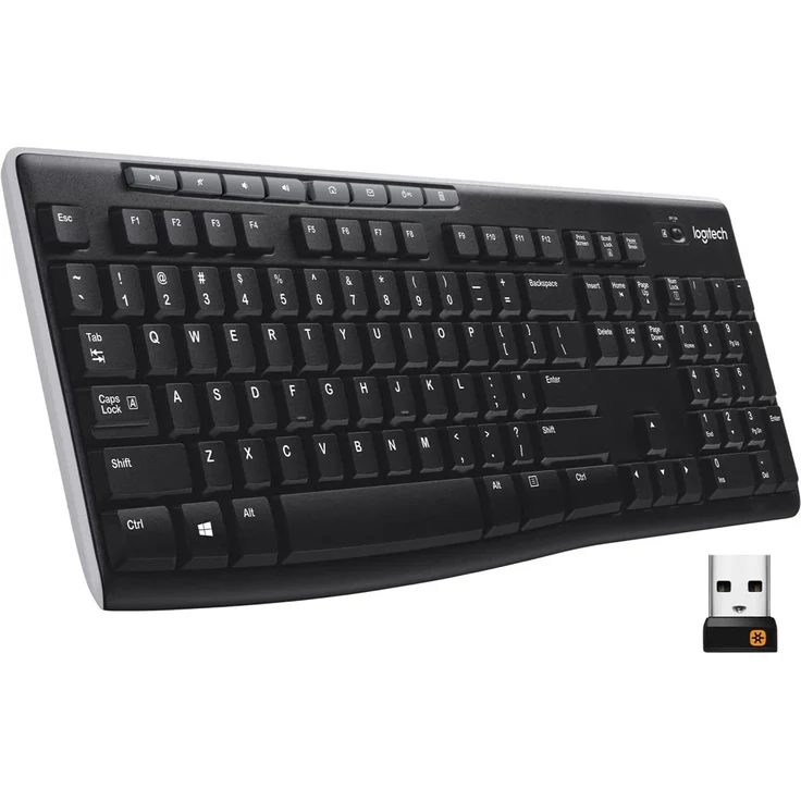 Logitech K270 Kabellose Tastatur, 2.4 GHz Verbindung via Unifying USB-Empfänger, 8 Multimedia- und Schortcut-Tasten, Spritzwassergeschützt, 2-Jahre Batterielaufzeit, Spanisches QWERTY-Layout - schwarz – Bild 8