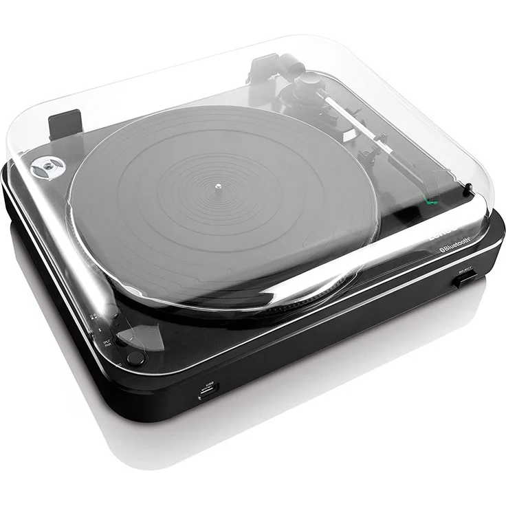 Lenco LBT-120 - Halbautomatischer USB Plattenspieler - Mit Bluetooth - Riemenantrieb - 2 Geschwindigkeiten 33 U-min , 45 U-min - digitalisieren ohne PC - schwarz – Bild 5