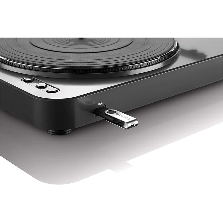 Lenco LBT-120 - Halbautomatischer USB Plattenspieler - Mit Bluetooth - Riemenantrieb - 2 Geschwindigkeiten 33 U-min , 45 U-min - digitalisieren ohne PC - schwarz – Bild 3