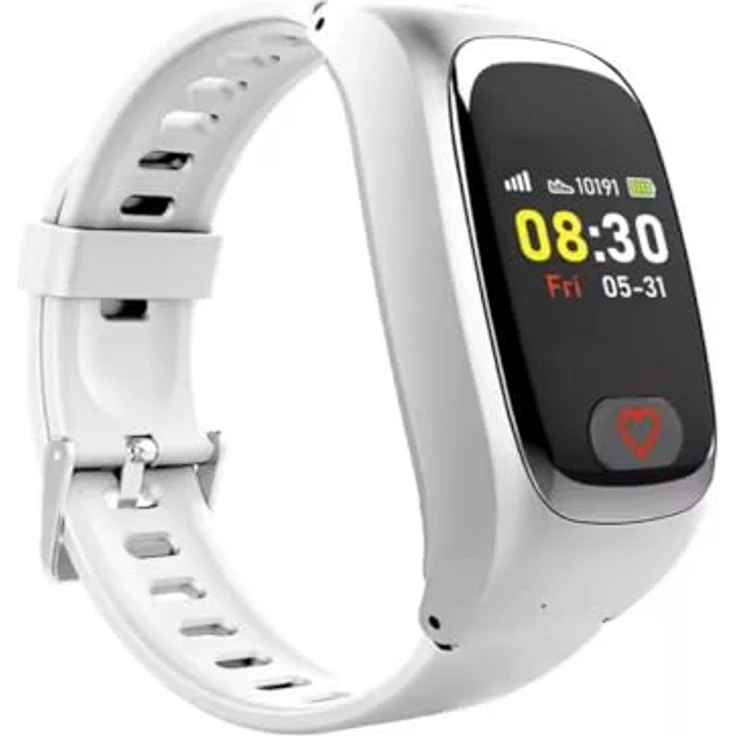 NikuTRAX Notrufuhr NPC182S-IoT, weiße Smartwatch mit aktivierter SIM und GeoTRAX Portal, GPS, 2-Wege-Sprachkommunikation, Gesundheitsüberwachung – Bild 1
