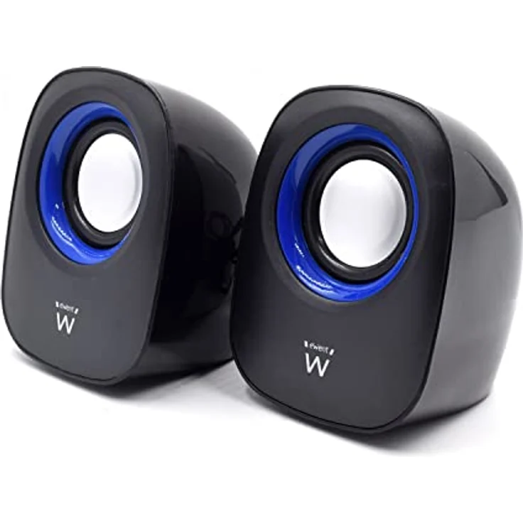 Ewent EW3501, 2.0 Stereolautsprecher mit USB-Stromversorgung und 5 Watt RMS, Schwarz/Blau – Bild 3