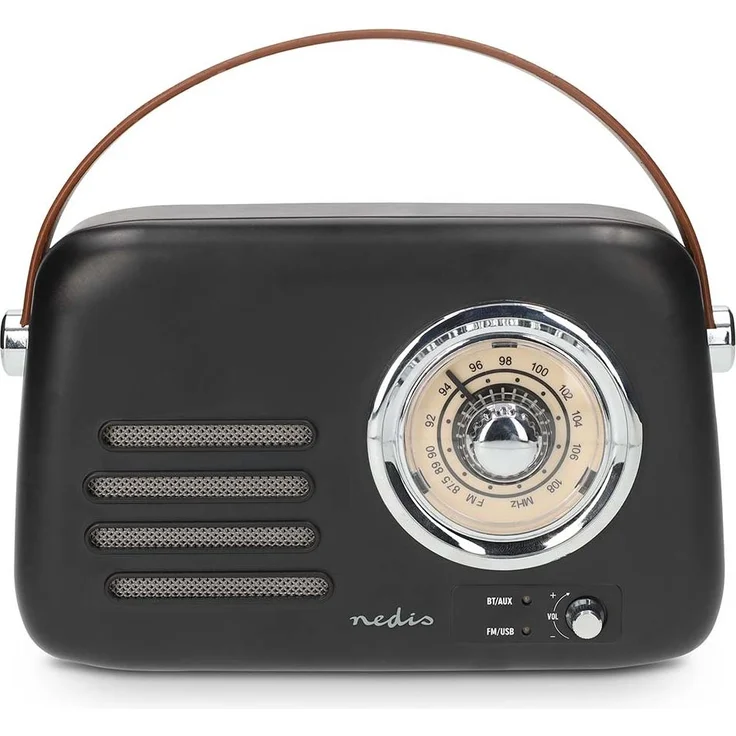 Nedis FM-Radio Portable Bluetooth, Akkubetrieben, USB-Stromversorgung, 10 W Leistung, Schwarz