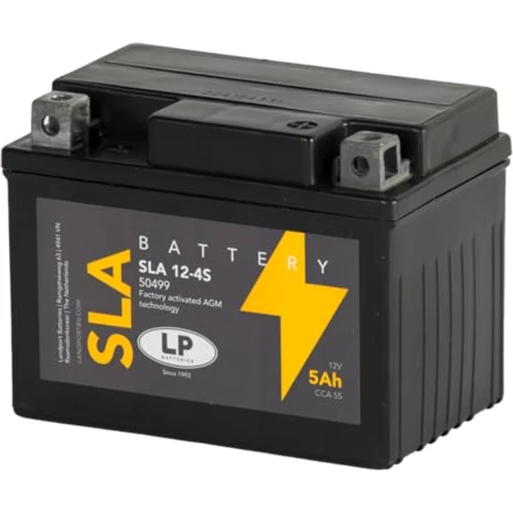 Landport Batterie AGM SLA 12V 5Ah, wartungsfreie Motorrad Startbatterie MS SLA 12-4S, auslaufsicher und leicht – Bild 1