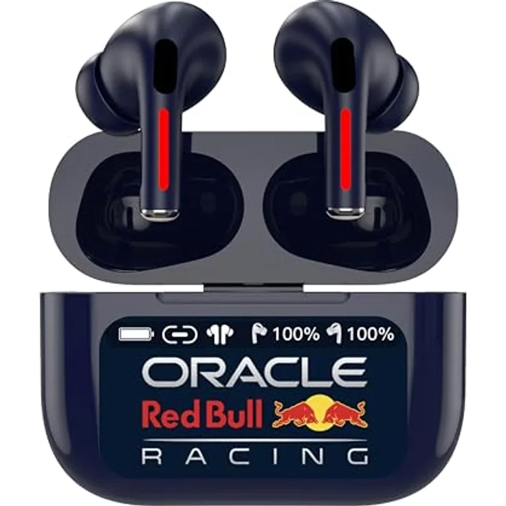 Oracle Red Bull Racing RB-EB110, In-Ear Bluetooth Kopfhörer mit ANC, 13mm Treiber, Touch Control, Ladecase (300mAh), USB-C, kabellose Earbuds für Musik & Telefonate
