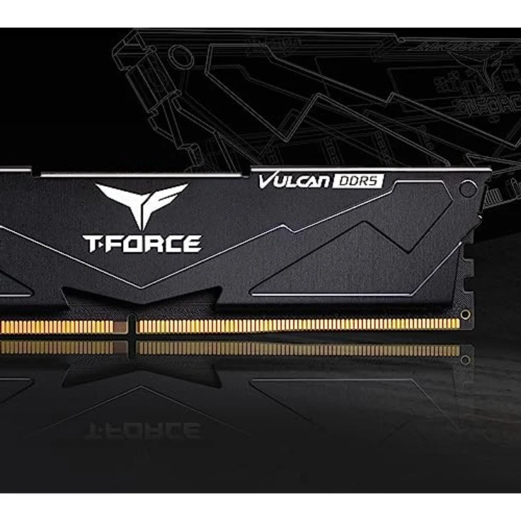 TEAMGROUP T-Force FLBD532G6000HC30DC01 Vulcan DDR5 32GB (2x16GB) 6000MHz (PC5-48000) CL30 Intel XMP 3.0 & AMD Expo kompatibles Desktop-Speichermodul Ram Schwarz – Bild 5