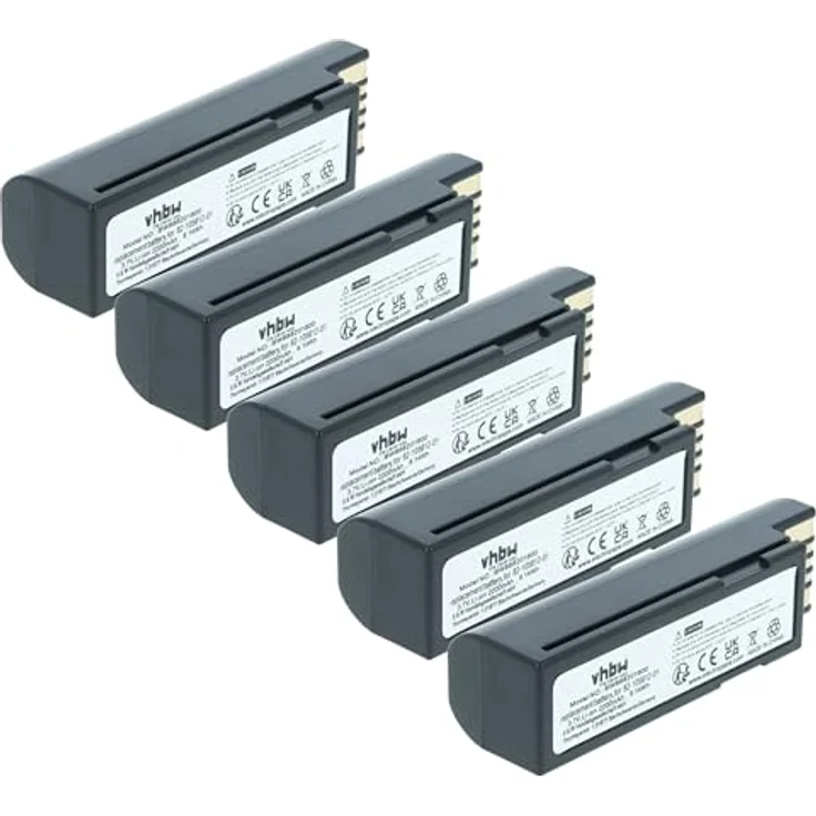 vhbw 5X Akku für Zebra LS3678, Hochleistungs-Lithium-Ionen-Akku, 2200 mAh, 3,7 Volt, wiederaufladbar – Bild 1