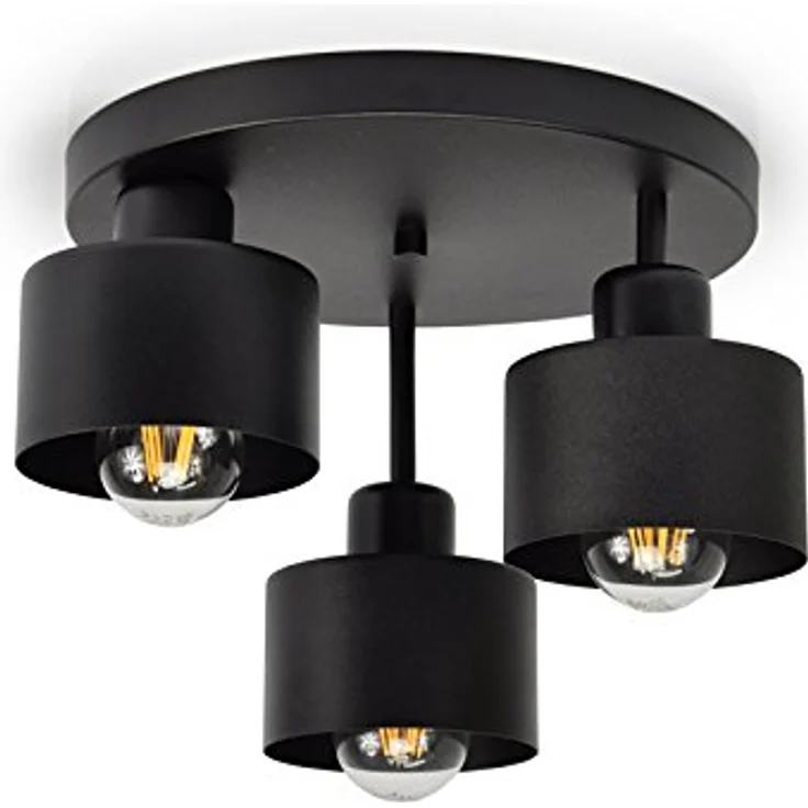 FKL DESIGN Home Deco Deckenlampe Schwarz 3-flammig Retro Design |382-e3 Skandi (Schwarz) – Bild 1