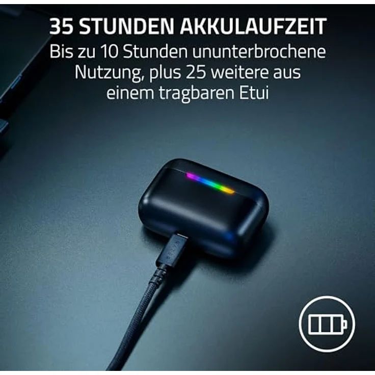 RAZER Hammerhead V3 X Hyperspeed, In-ear Kopfhörer mit Bluetooth 5.3, IPX4 Wasserabweisung, bis zu 35 Stunden Akkulaufzeit, schwarz – Bild 4