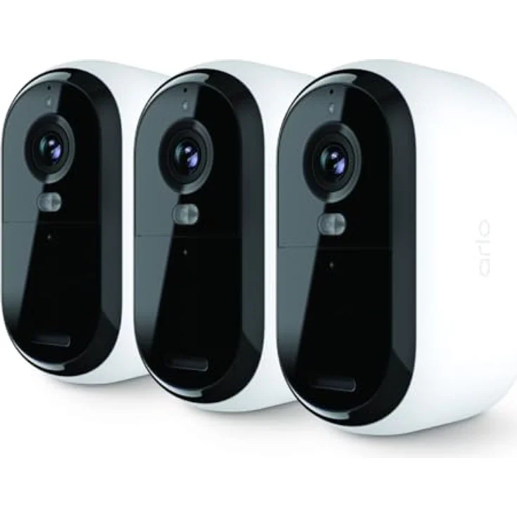 Arlo Essential 2 2K Outdoor Camera 3-pack (2560 x 1440 Pixels), Netzwerkkamera, Schwarz, Weiss – Bild 1