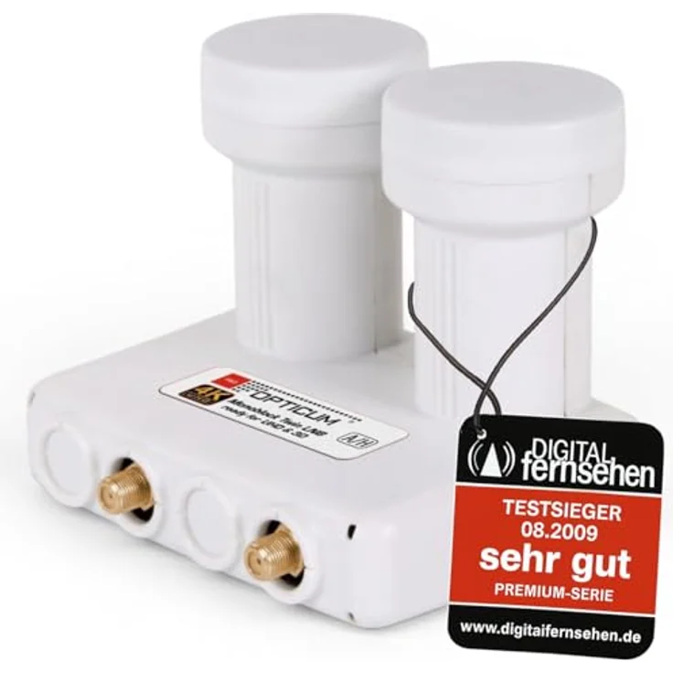 Opticum Monoblock Twin LNB - LMTP-04H (Astra-Hotbird) vergoldete Kontakte (Full HD, 3D) – Bild 2